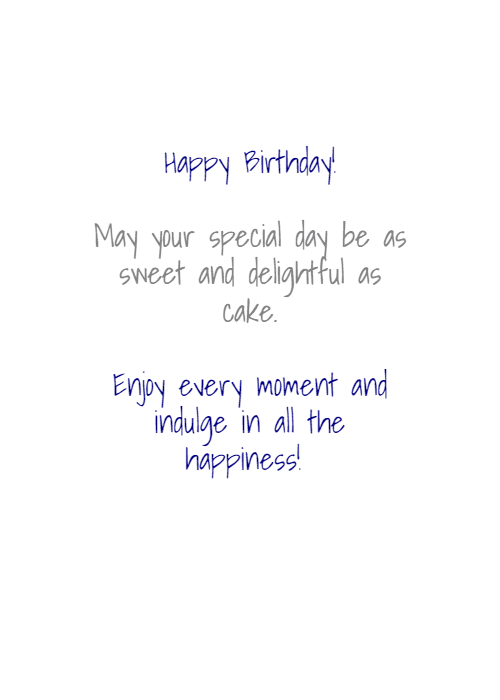 Inside card message for Cake It All Day 