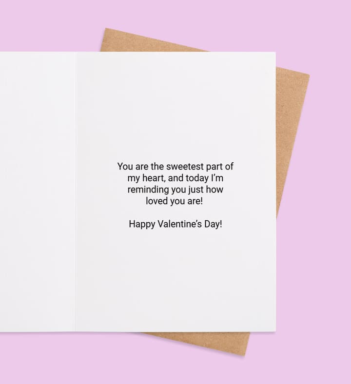 Daughter's Heartfelt Valentine  inside view