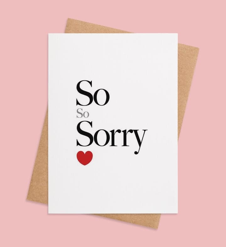 Heartfelt Apology Greeting Card Image