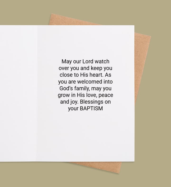 Golden Cross Baptism Blessings  inside view