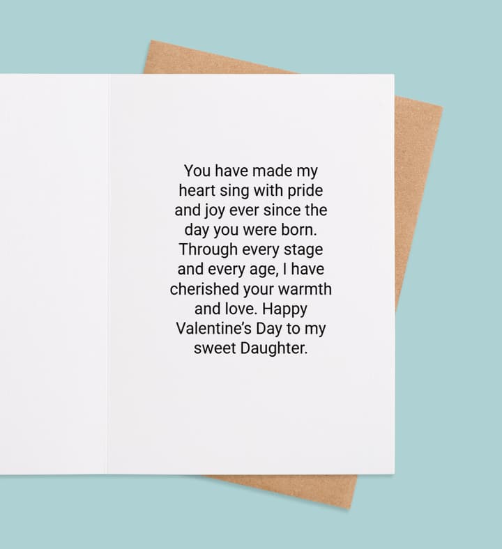 Heartfelt Candies for Daughter  inside view