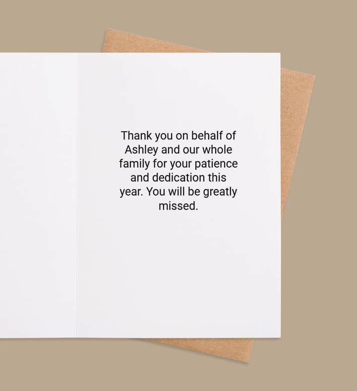 Spud-tacular Teacher Tribute inside view