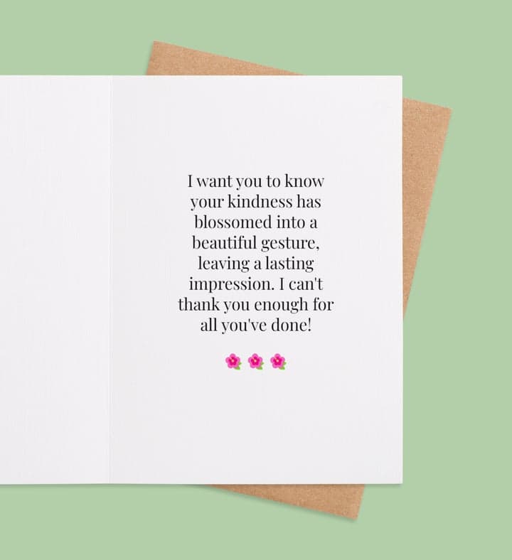 Blossoming Gratitude inside view